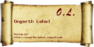 Ongerth Lehel névjegykártya